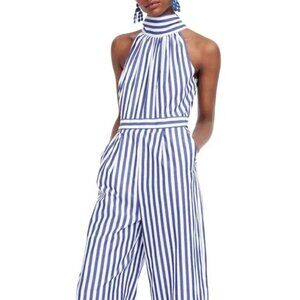 J. Crew Striped Halter Wide Leg Jumpsuit